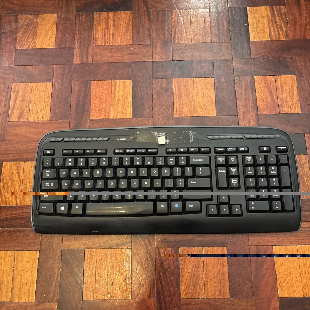 LOGITECH K330 English Wireless Keyboard with 2.4 GHz USB Receiver - Black
